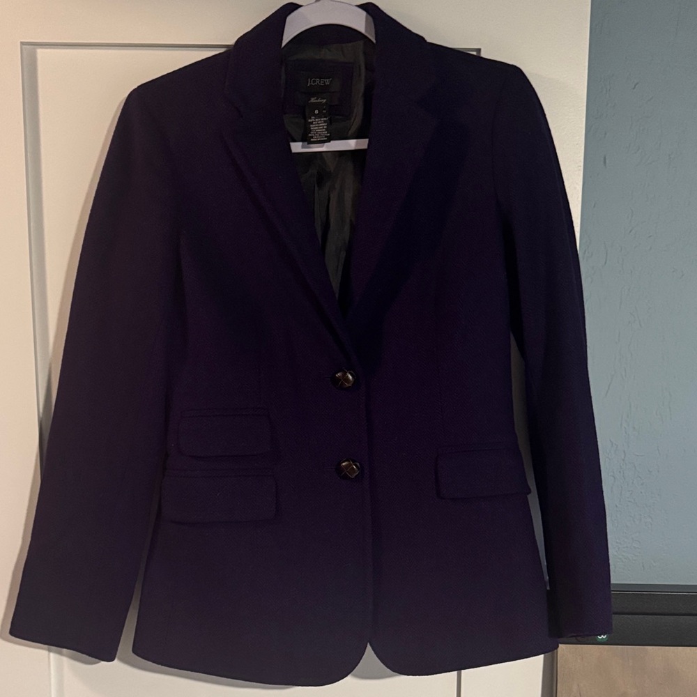 J. Crew Women's Deep Purple Tweed Blazer